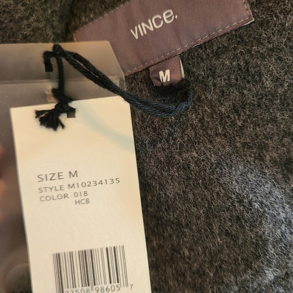 Vince Wool Blend Gray Longline Overcoat Blazer Jacket Medium NWT - Picture 9 of 9